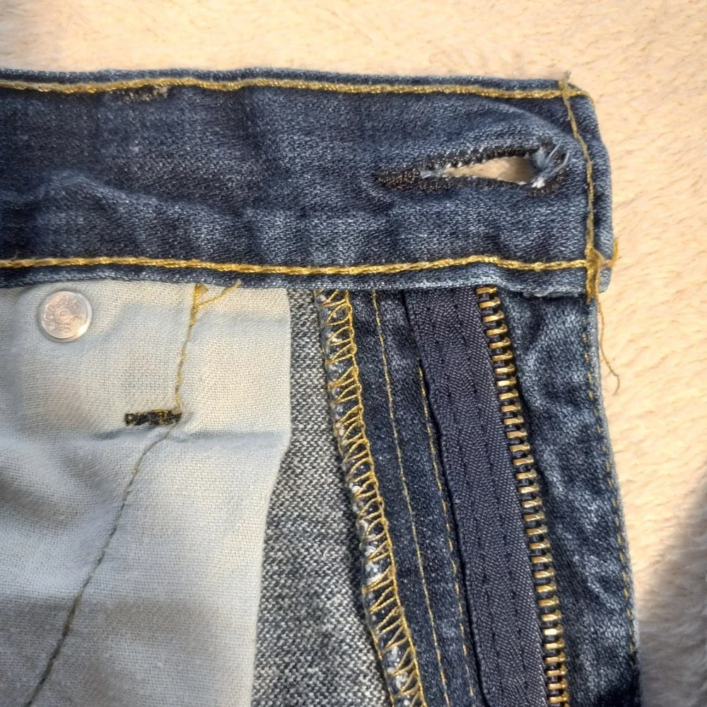 Levi 513 Slim Straight Jeans Mens 34x32 Blue Denim Stretch Pants